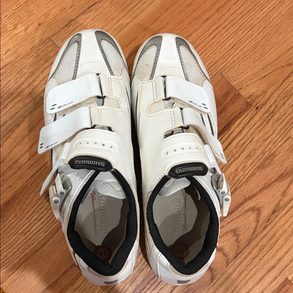Shimano White and Black Cycling Shoes